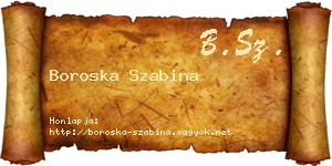 Boroska Szabina névjegykártya