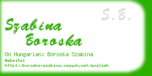 szabina boroska business card